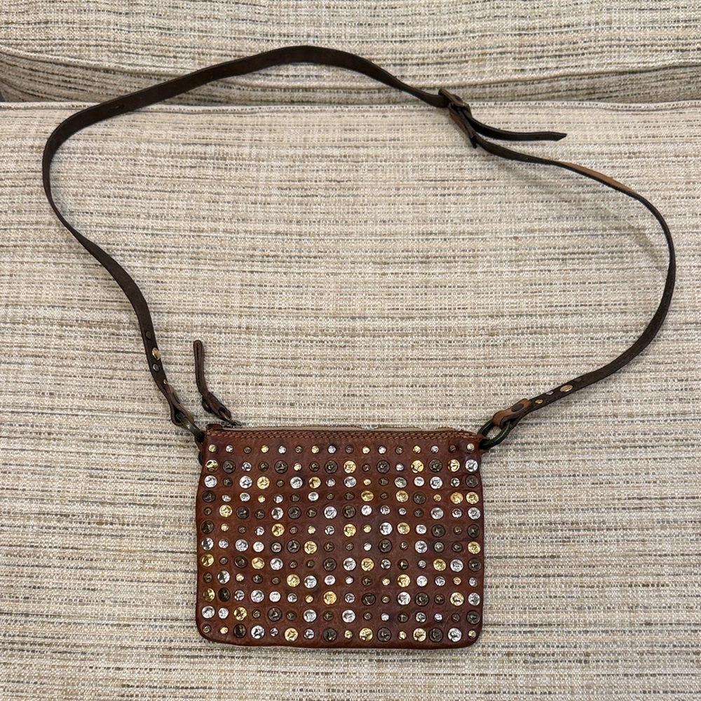 Campomaggi Studded Brown Crossbody Bag